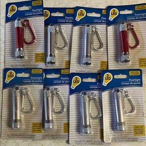 Set of 8 LED Flashlights with Carabiners New in Package